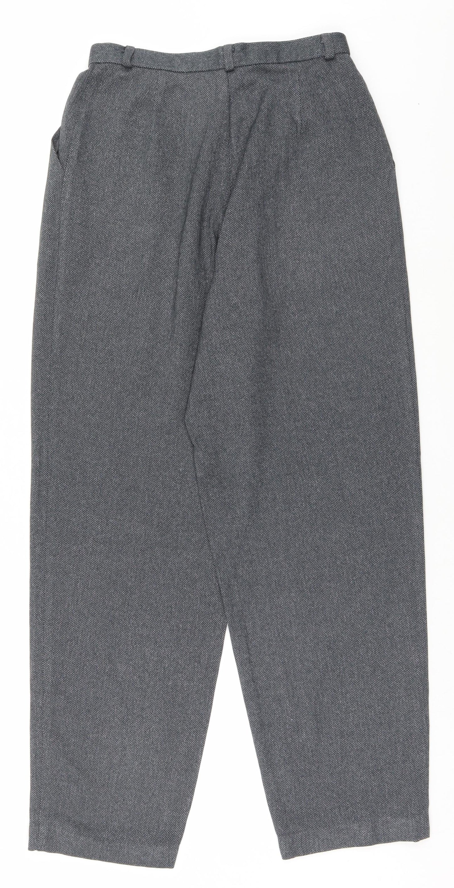 ST MICHAEL Mens Grey Herringbone  Trousers  Size 16 L27 in