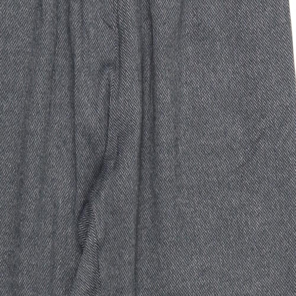 ST MICHAEL Mens Grey Herringbone  Trousers  Size 16 L27 in