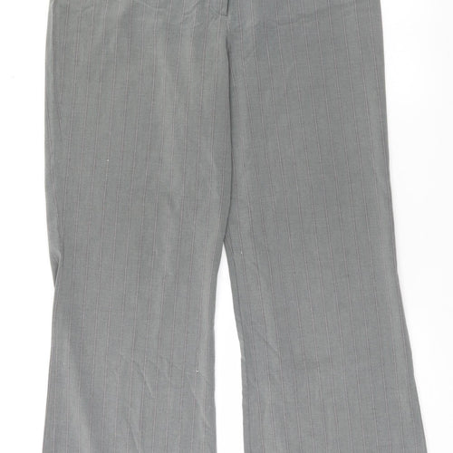 EVIE Womens Grey Striped  Trousers  Size 16 L30.5 in
