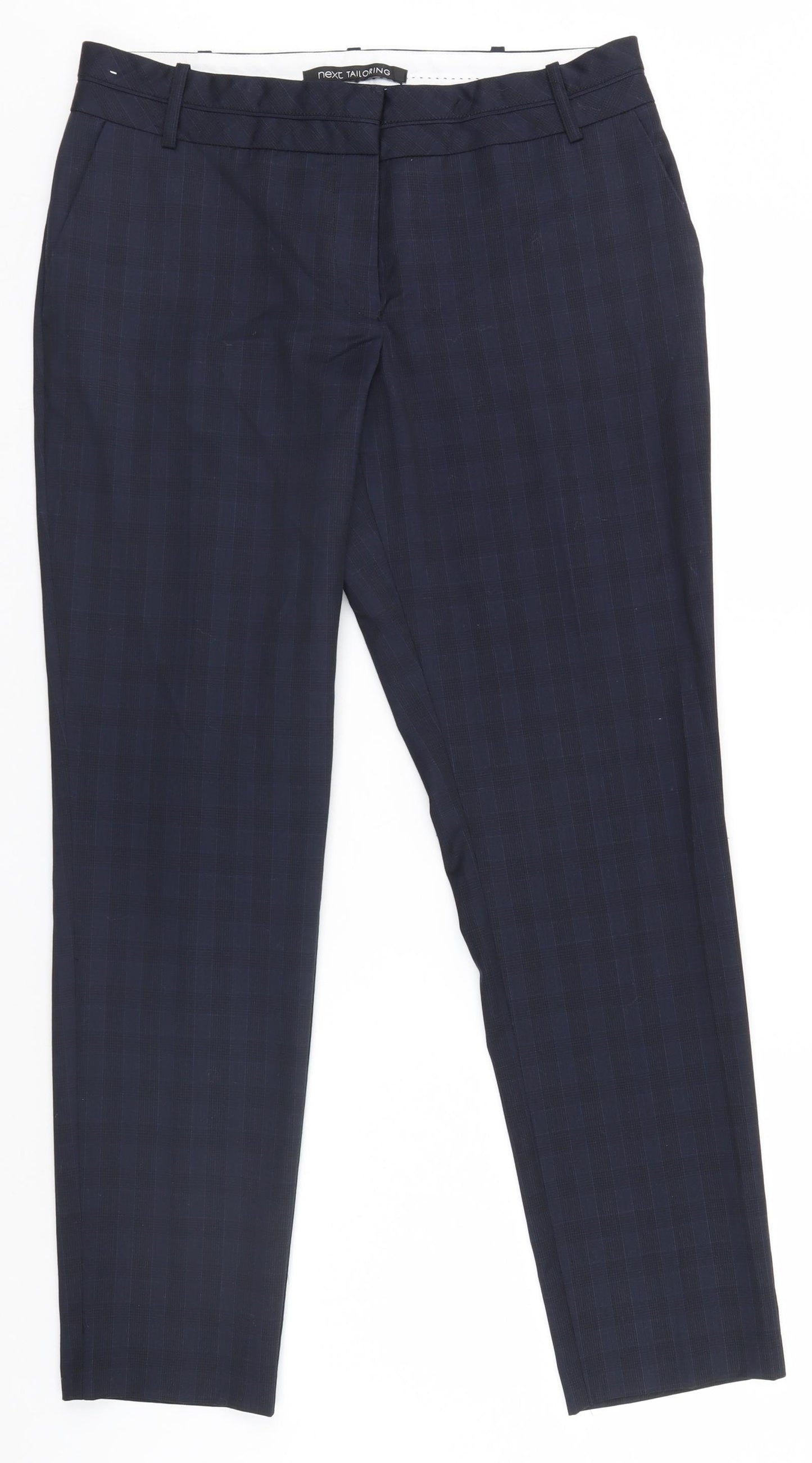 NEXT Womens Blue Check  Trousers  Size 12 L26 in