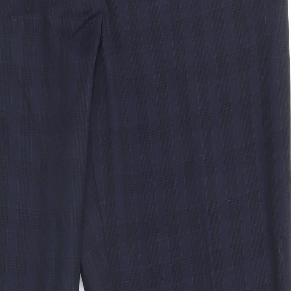 NEXT Womens Blue Check  Trousers  Size 12 L26 in
