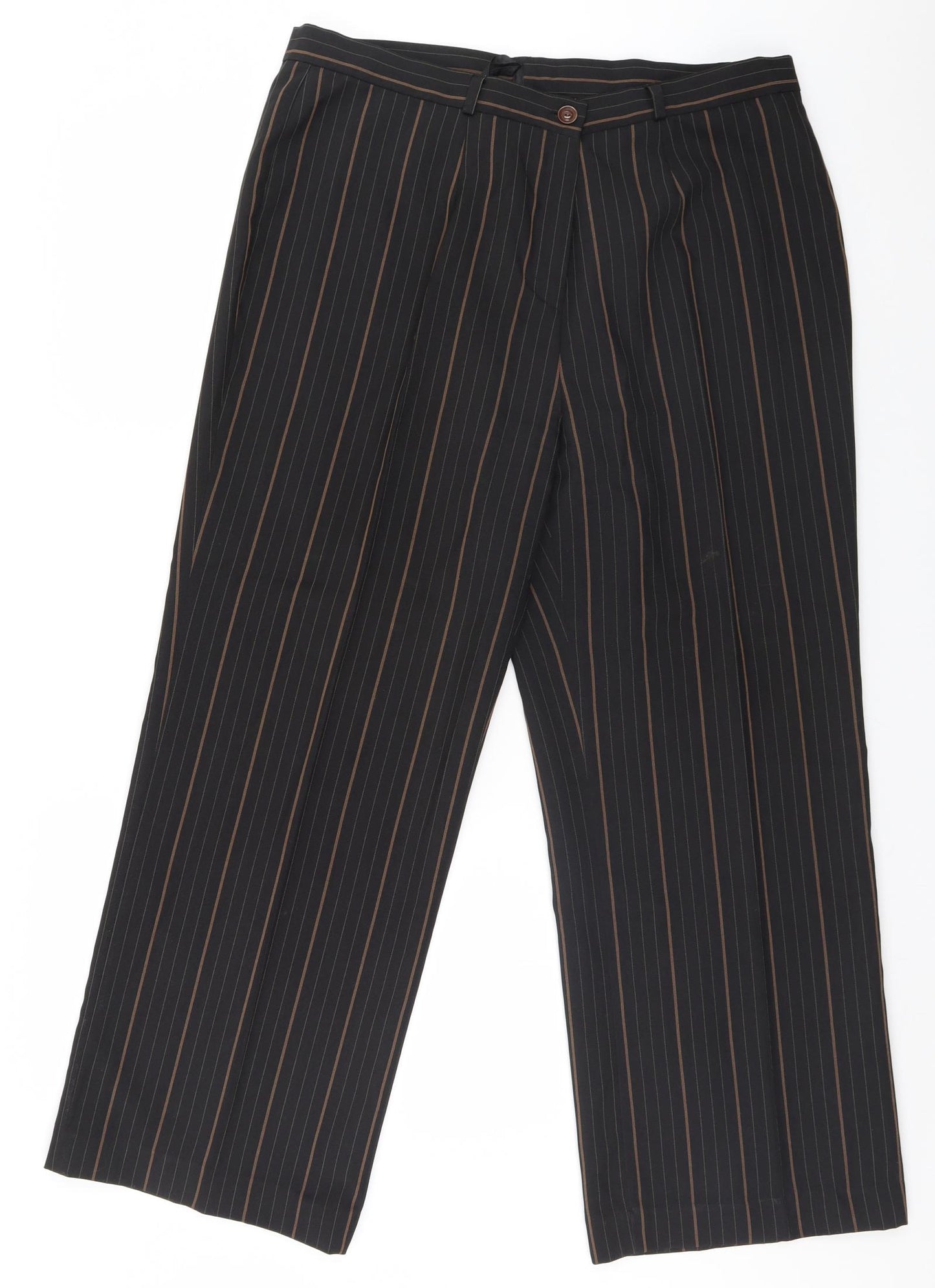 Kaleidoscope Womens Brown Striped  Trousers  Size 18 L27 in