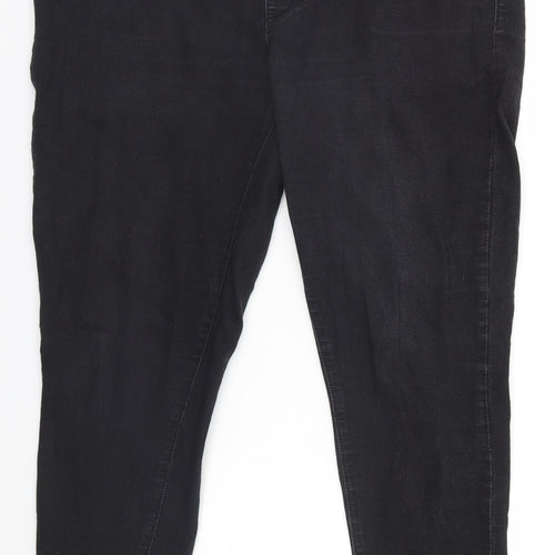 Denim & Co. Womens Black  Denim Straight Jeans Size 14 L24 in