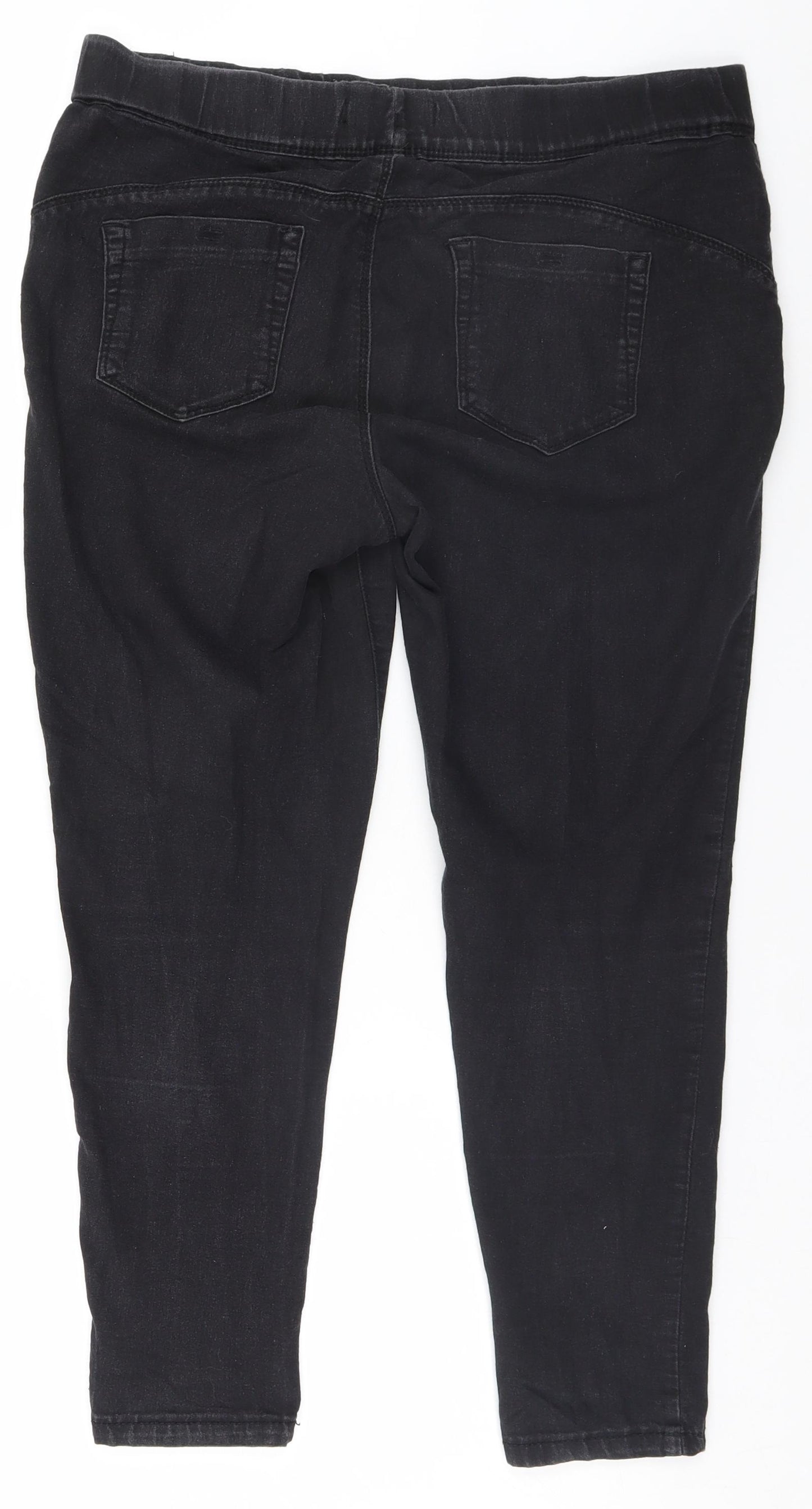 Denim & Co. Womens Black  Denim Straight Jeans Size 14 L24 in