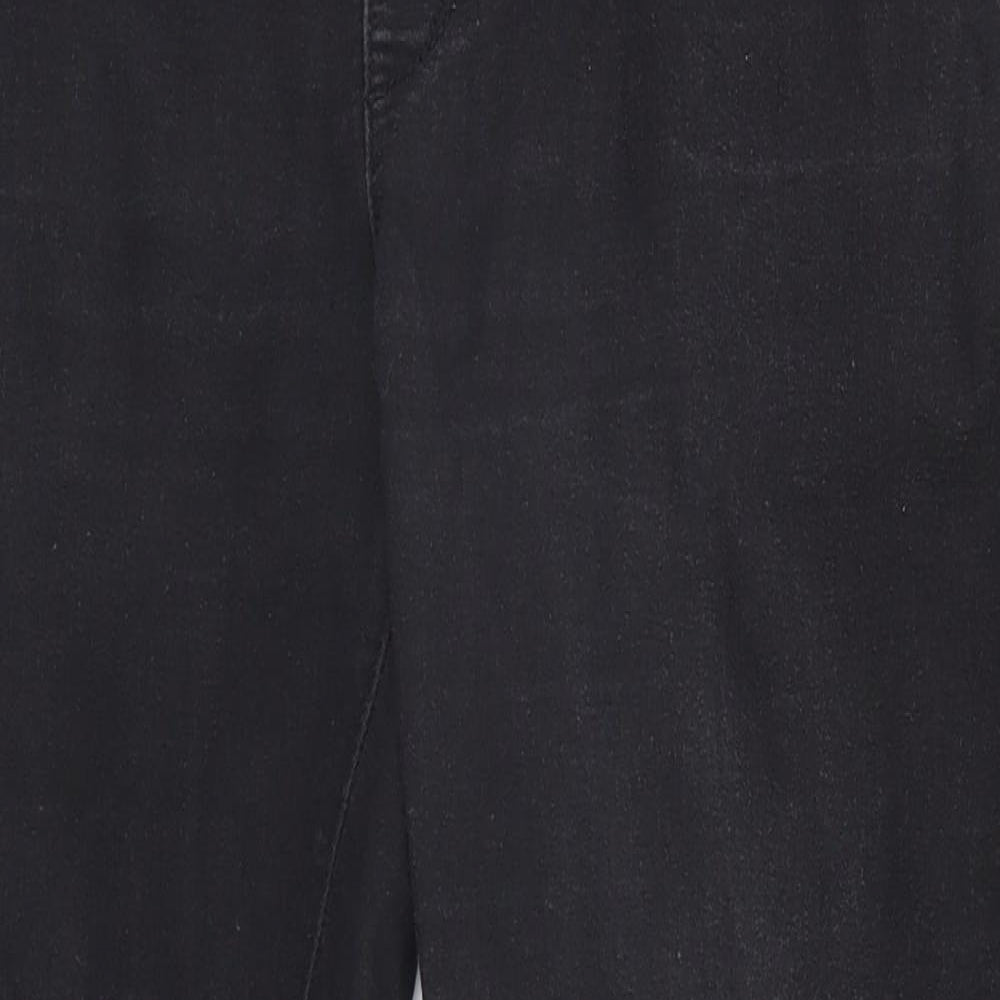 Denim & Co. Womens Black  Denim Straight Jeans Size 14 L24 in