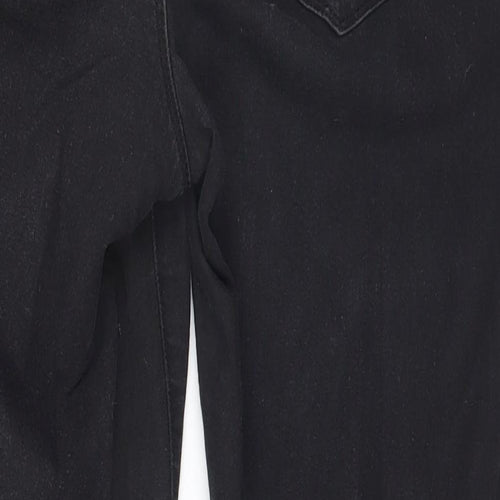 Denim & Co. Womens Black  Denim Straight Jeans Size 14 L24 in