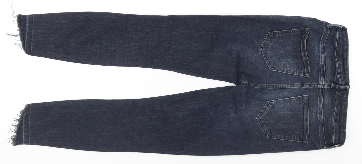 New Look Womens Black  Denim Skinny Jeans Size 8 L22.5 in - Ripped