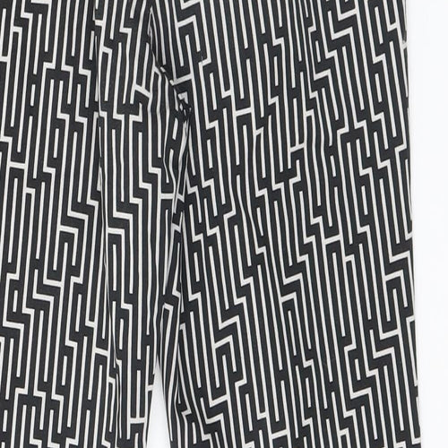 H&M Womens Black Geometric  Trousers  Size 6 L26 in