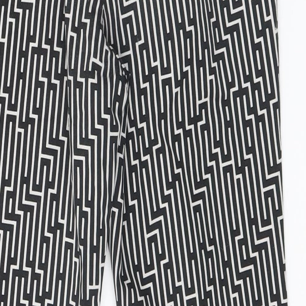 H&M Womens Black Geometric  Trousers  Size 6 L26 in