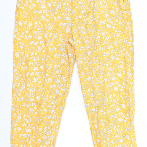 Preworn Womens Orange Floral  Trousers  Size M L24 in