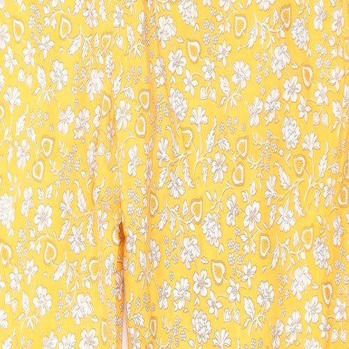 Preworn Womens Orange Floral  Trousers  Size M L24 in
