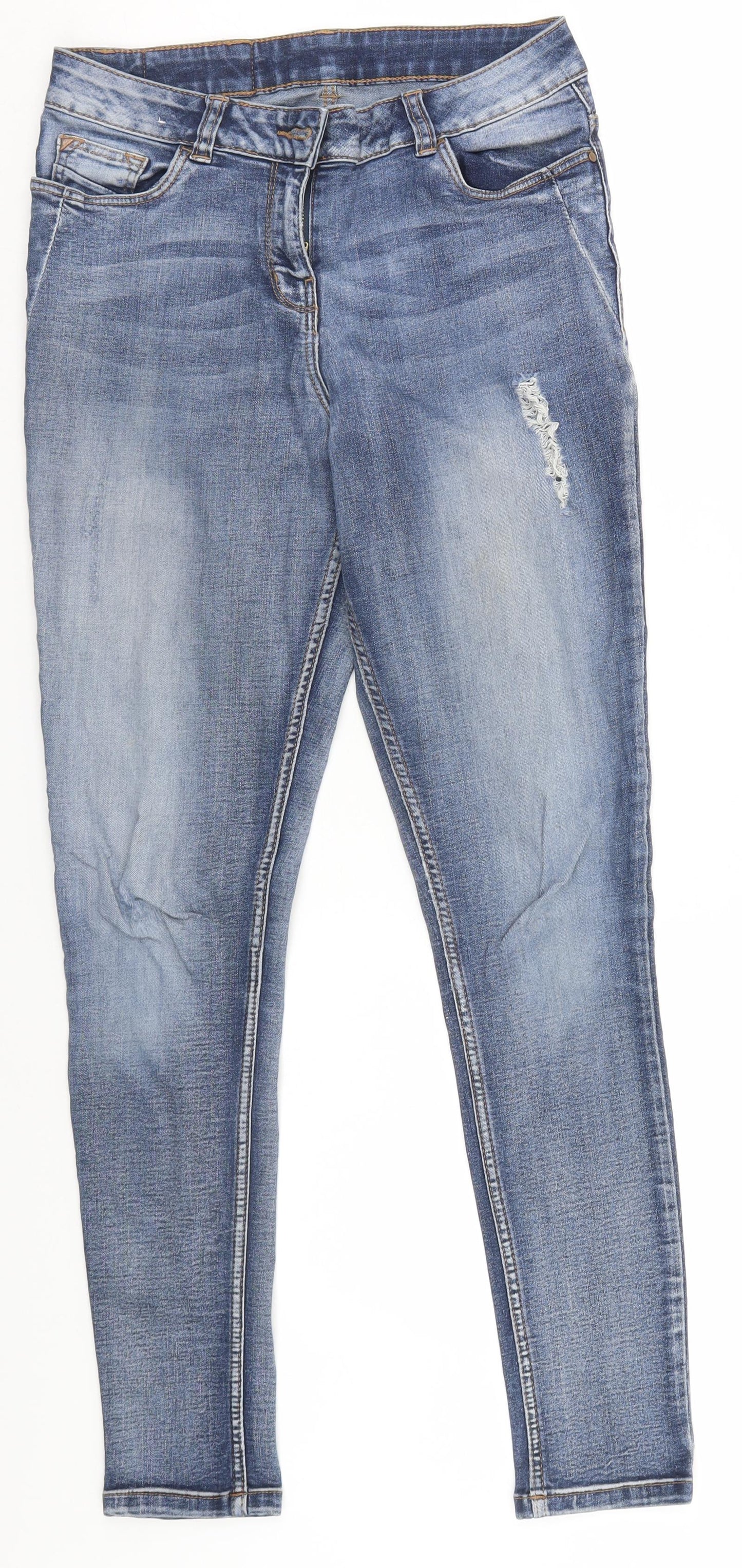 Nutmeg Womens Blue   Straight Jeans Size 8 L28 in - Ripped