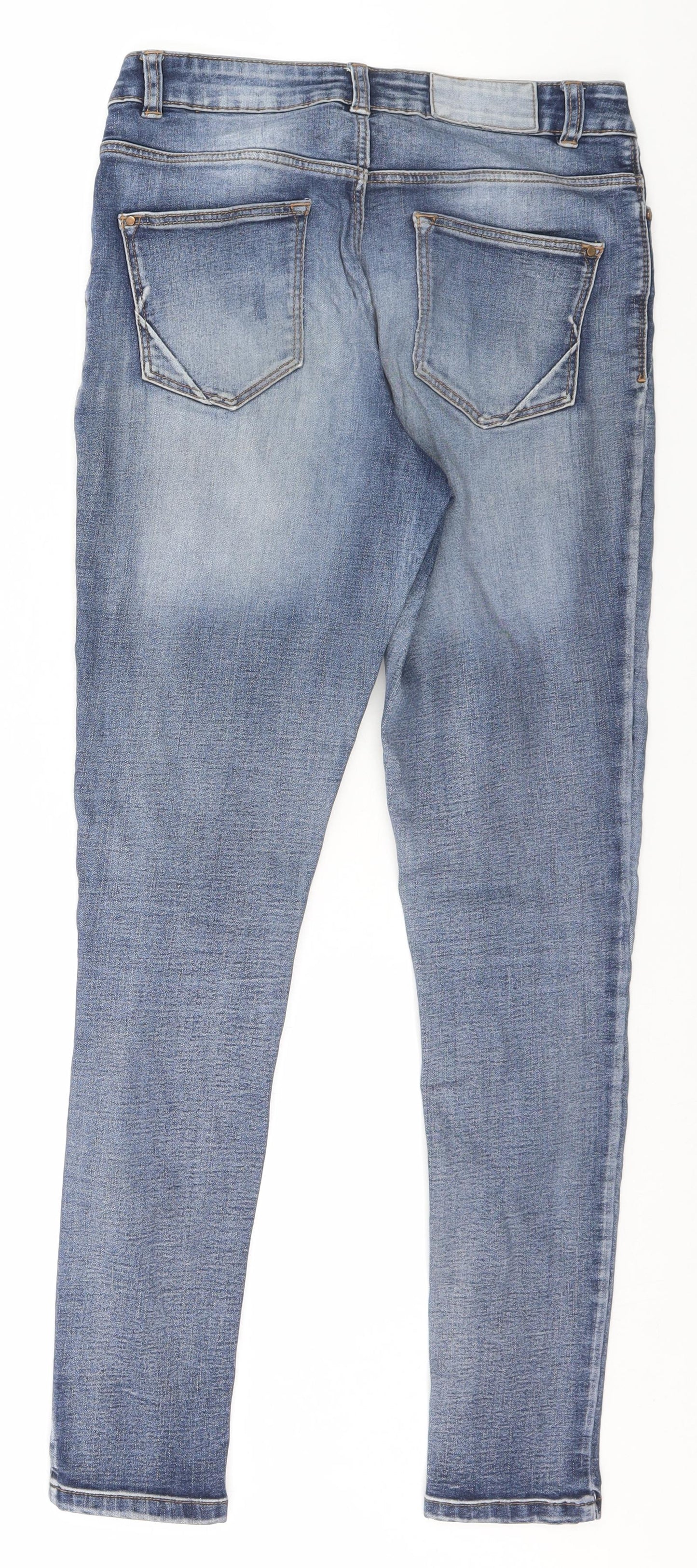Nutmeg Womens Blue   Straight Jeans Size 8 L28 in - Ripped