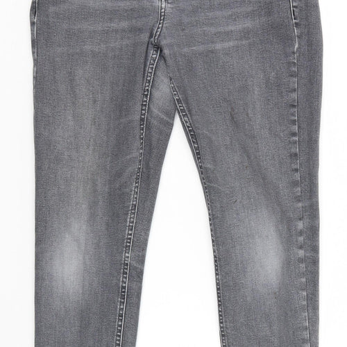 Topshop Womens Grey   Straight Jeans Size S L22 in