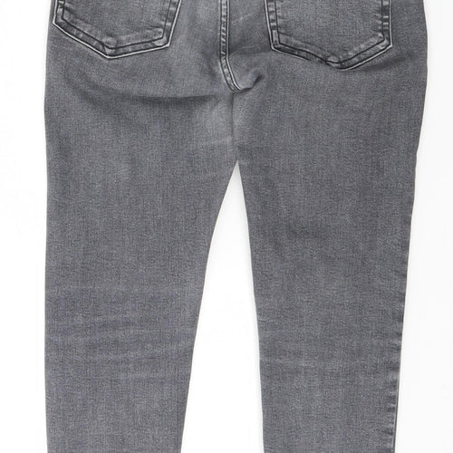 Topshop Womens Grey   Straight Jeans Size S L22 in