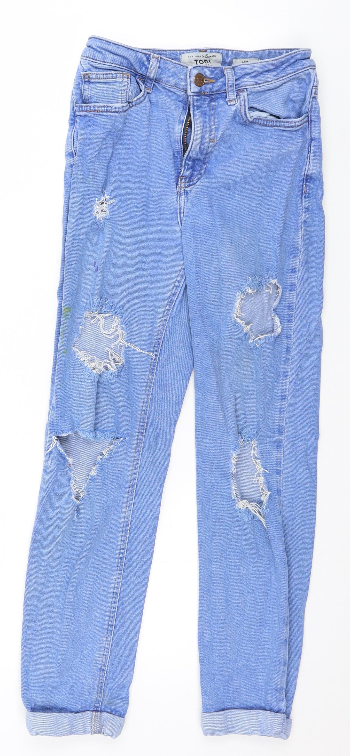 New Look Girls Blue   Straight Jeans Size 12 Years - Ripped