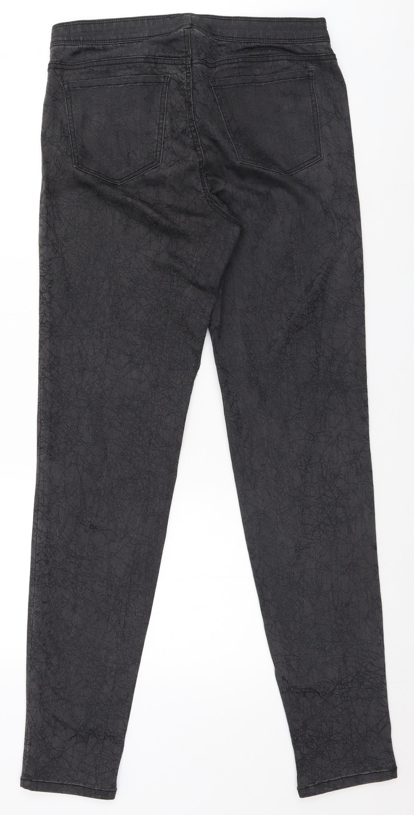 FDJ Womens Black Geometric  Straight Jeans Size 12 L31.5 in