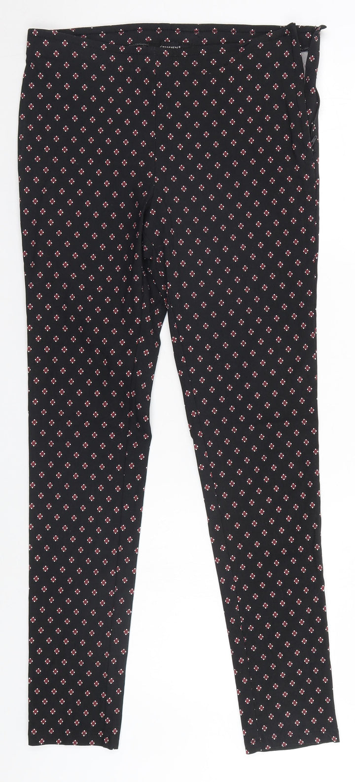 Atmosphere Womens Black Geometric  Trousers  Size 10 L26.5 in