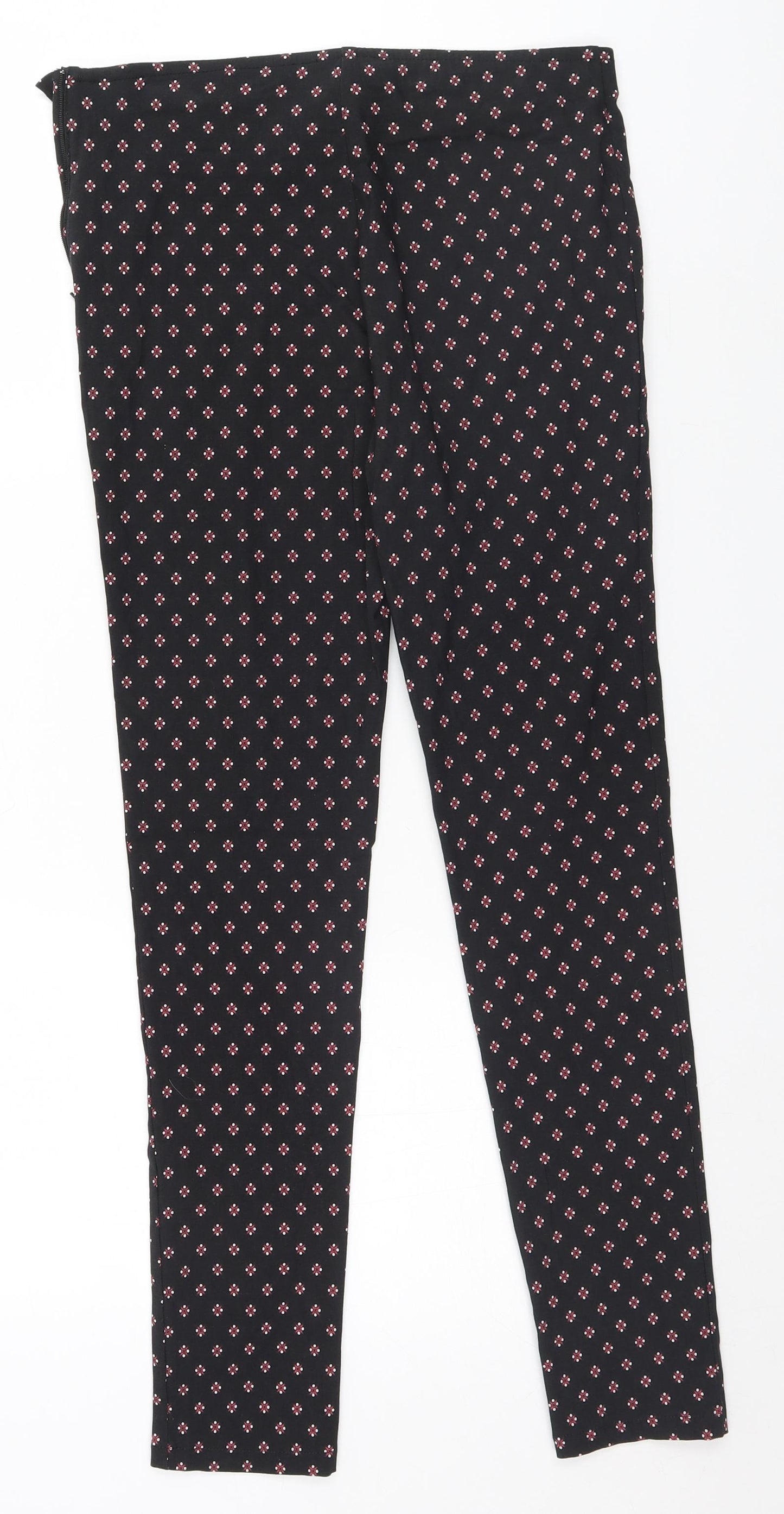Atmosphere Womens Black Geometric  Trousers  Size 10 L26.5 in