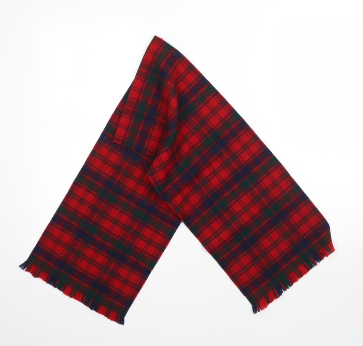 Preworn Unisex Multicoloured Plaid Knit Scarf  One Size  - Tartan
