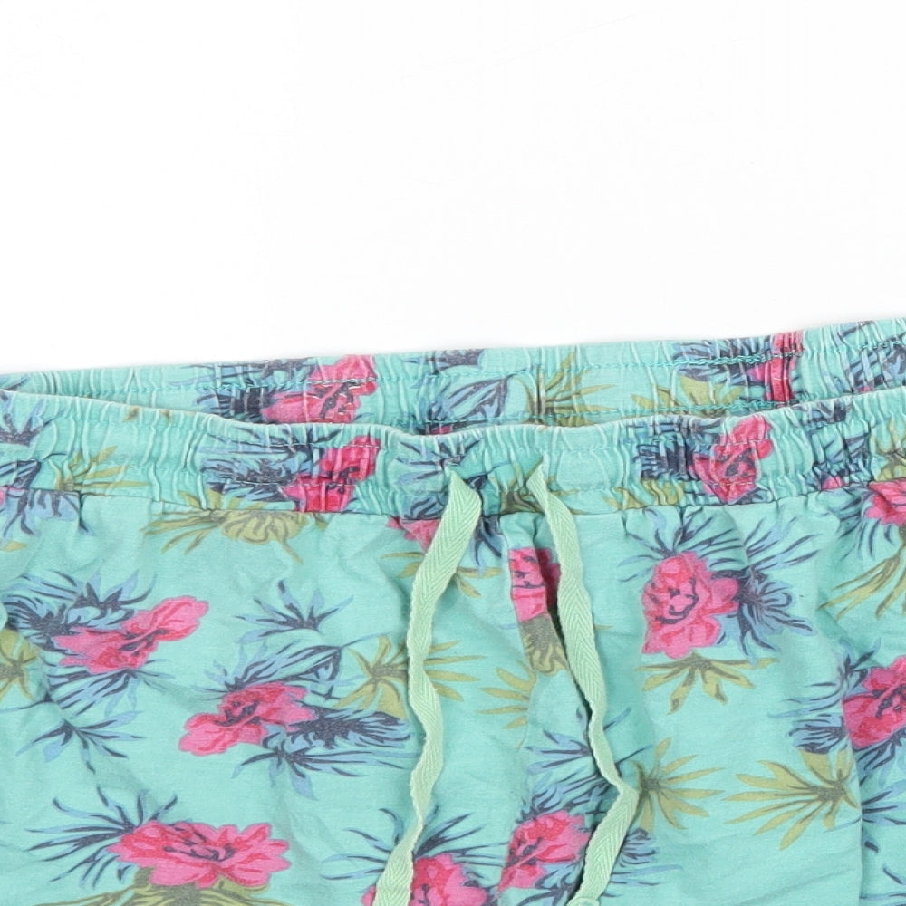 Be You Womens Green Floral   Sleep Shorts Size 20