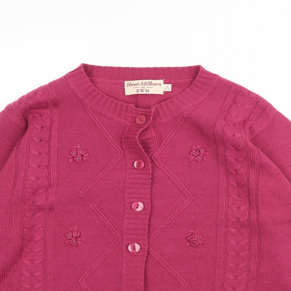 Edinburgh Woolen Mill  Womens Pink  Knit Cardigan Jumper Size 14
