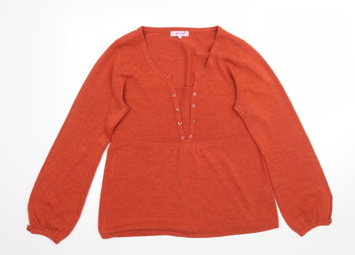 Per Una Womens Orange  Knit Basic Blouse Size 14