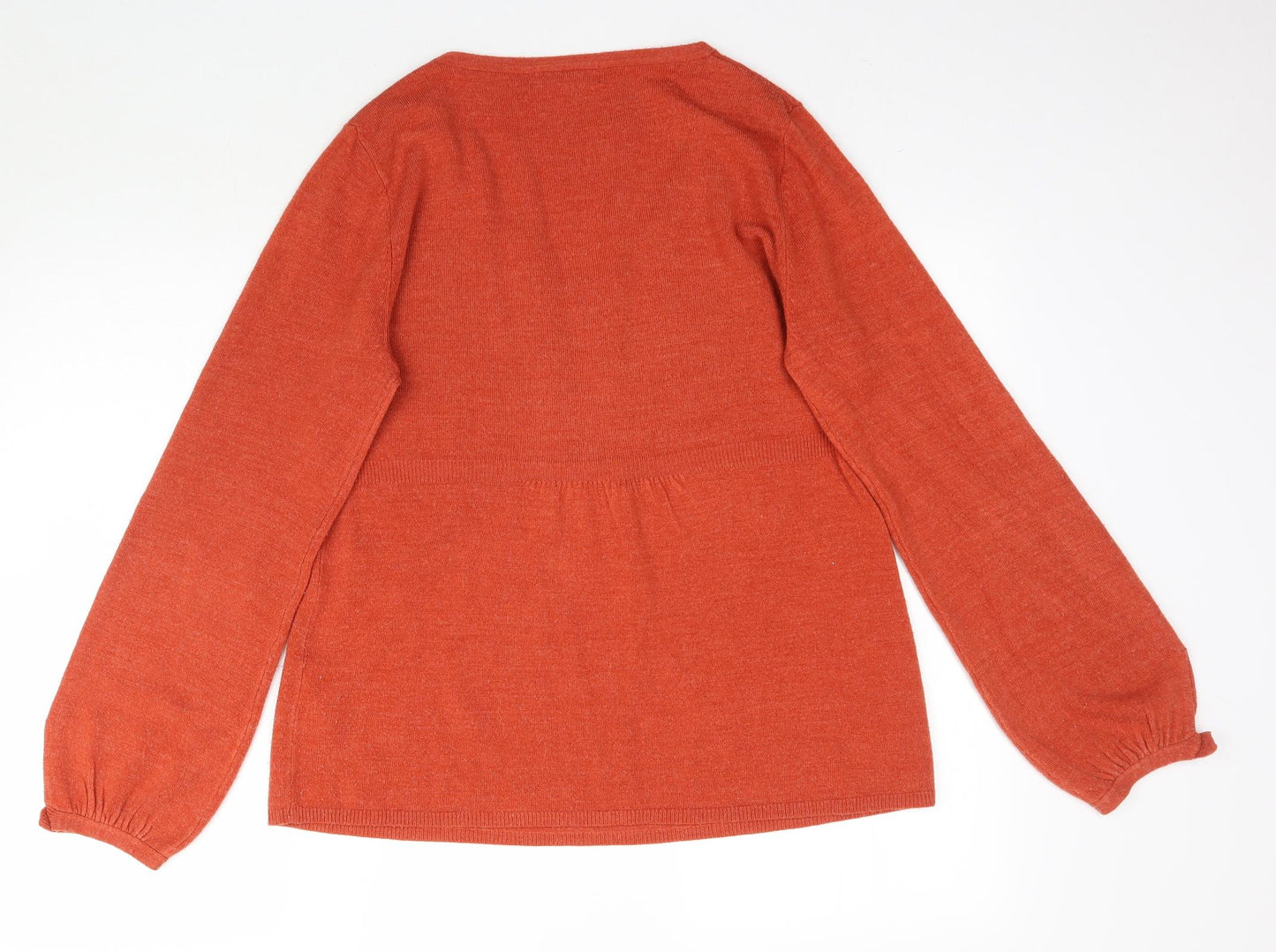Per Una Womens Orange  Knit Basic Blouse Size 14