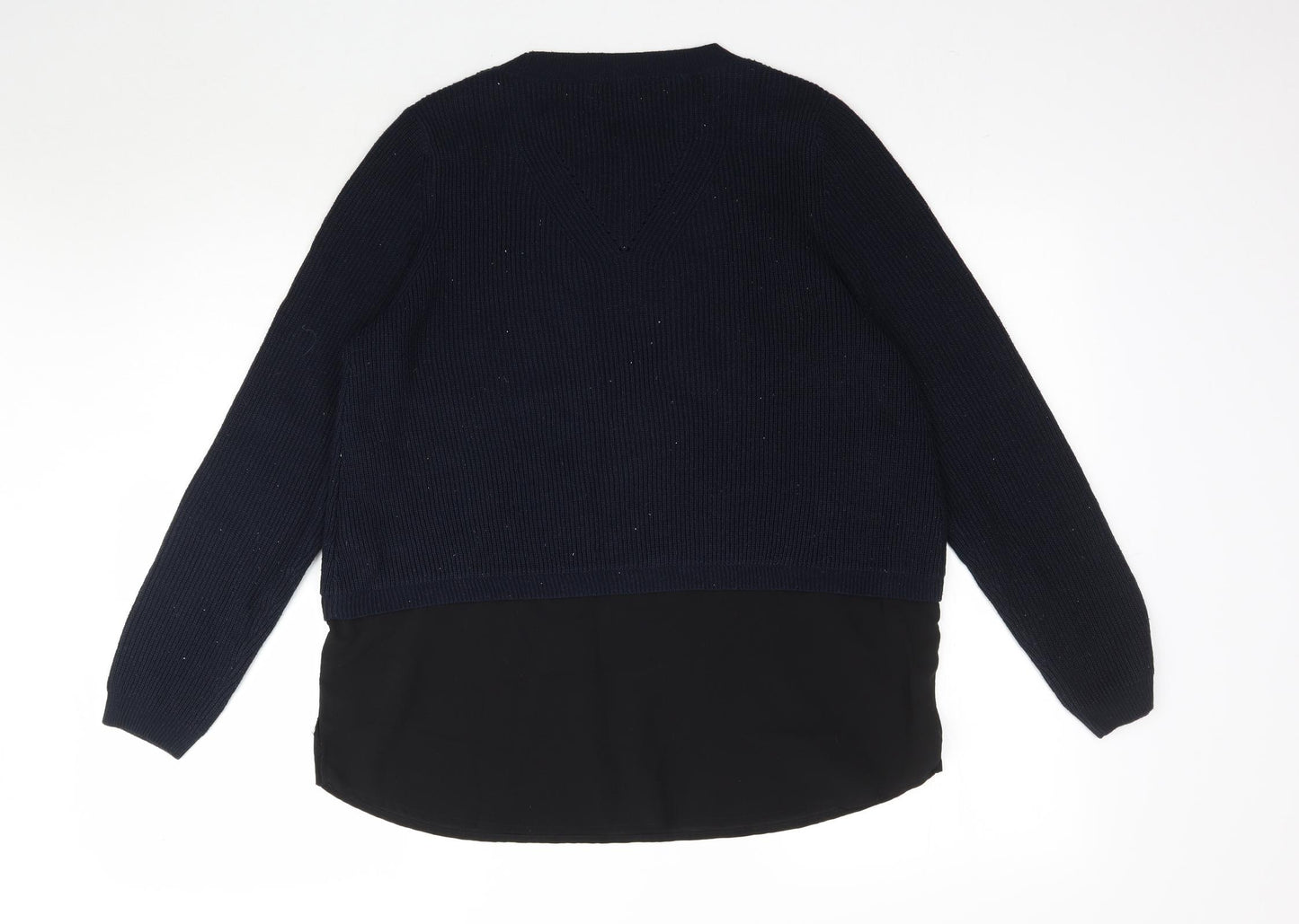 F&F Womens Blue  Knit Pullover Jumper Size 14  - Lace detail