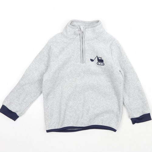 George Boys Grey  Fleece Pullover Sweatshirt Size 3-4 Years  - Digger