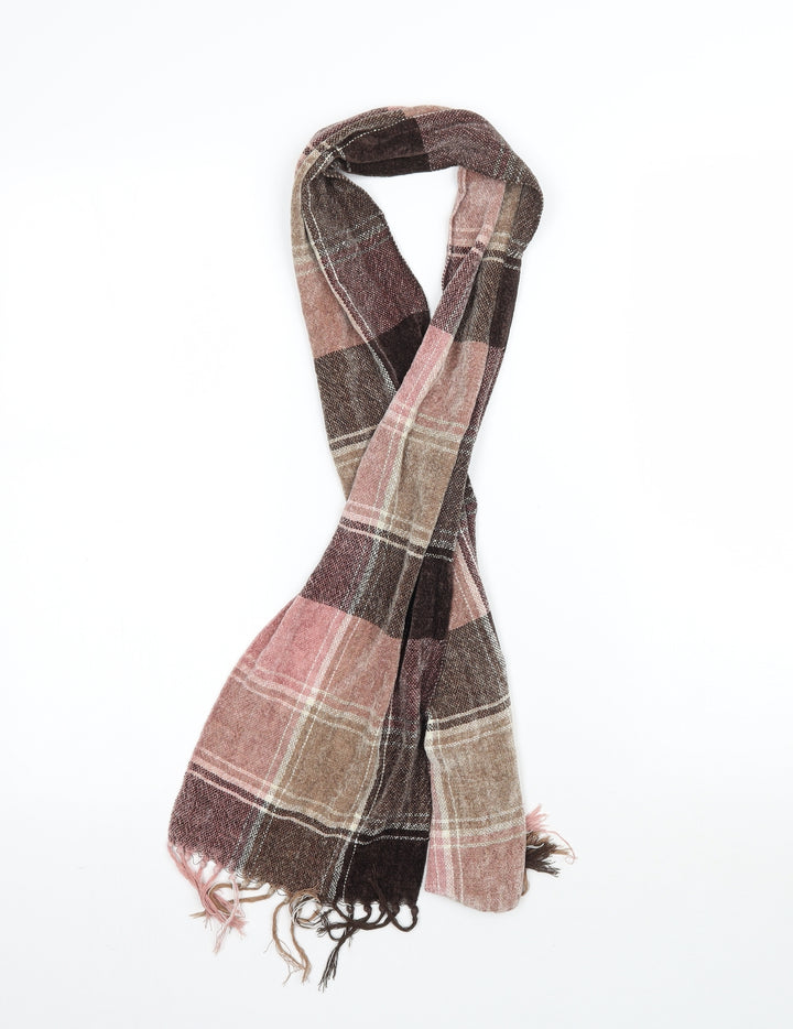 Preworn Womens Multicoloured Plaid Knit Scarf