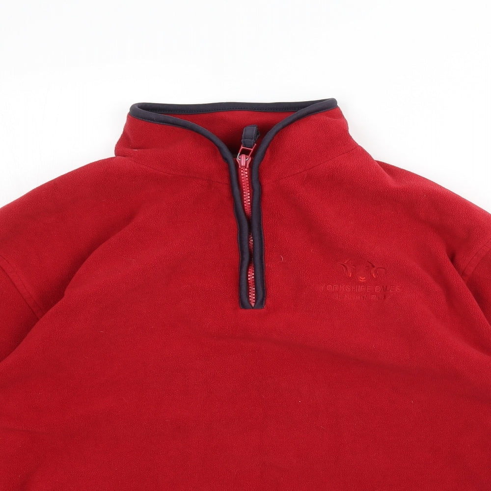 Henbury Mens Red  Fleece Pullover Sweatshirt Size S