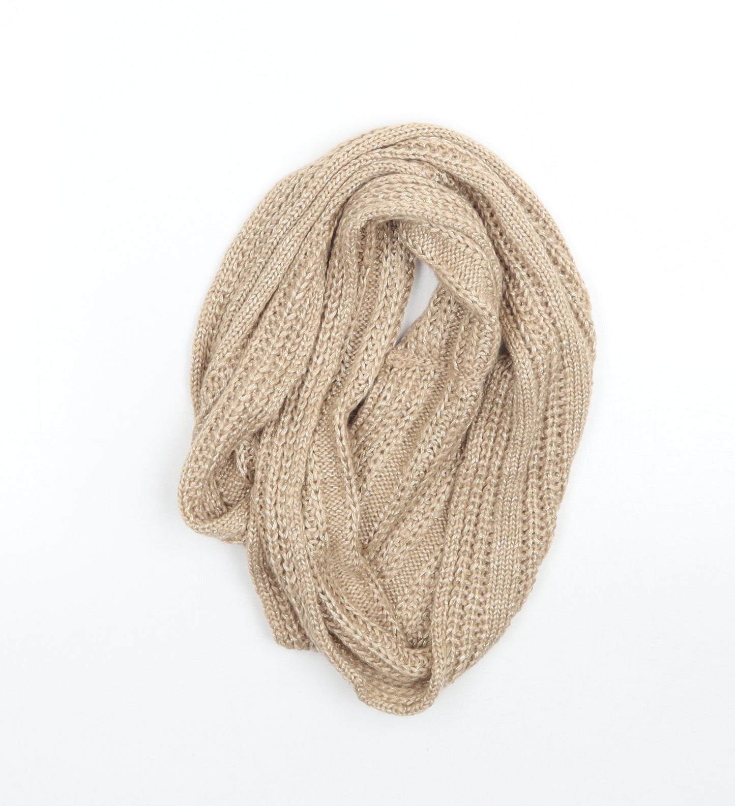 Preworn Womens Beige  Knit  Scarf   - Infinity Scarf
