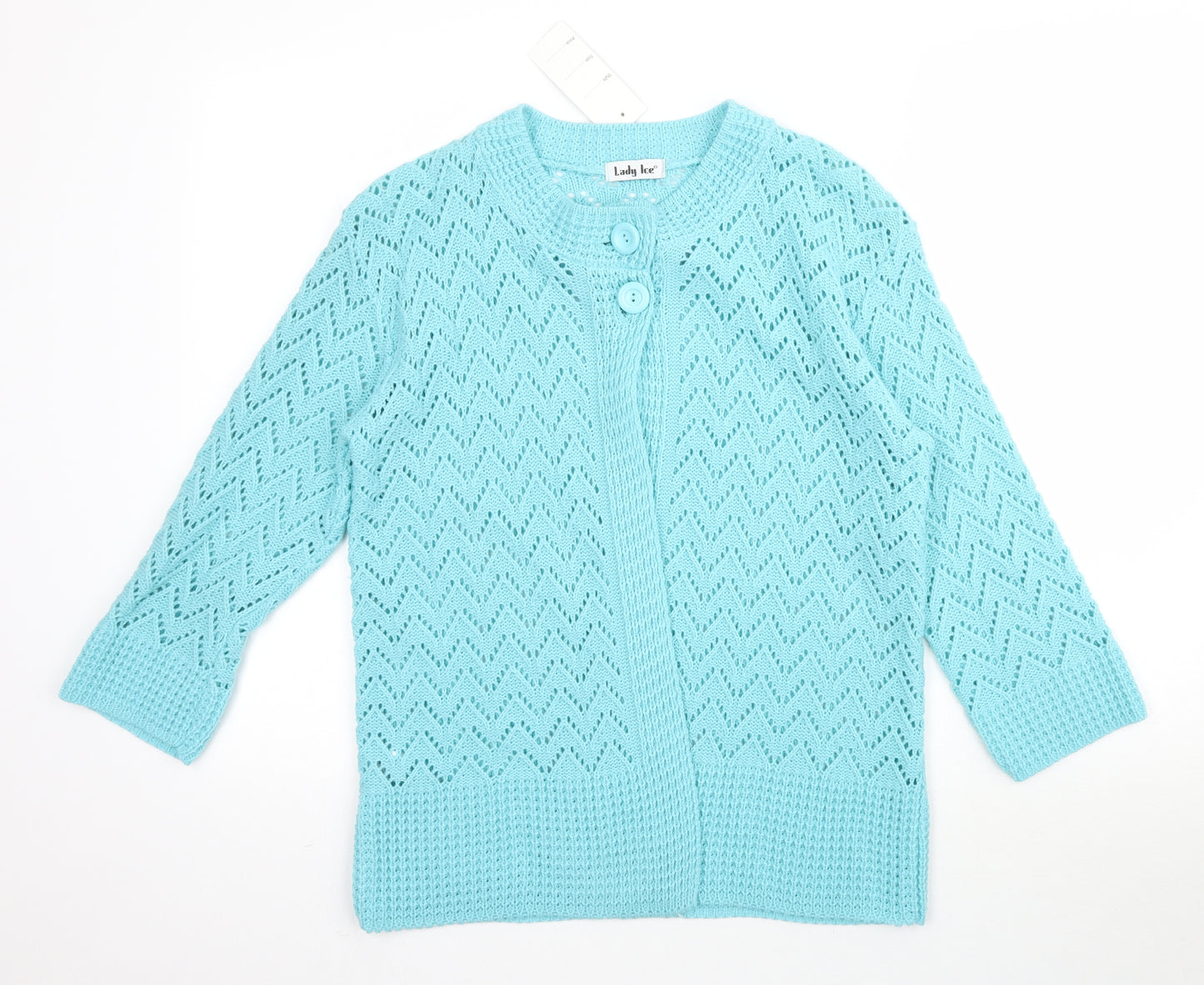 Lady Ice Womens Blue  Knit Cardigan Jumper Size M