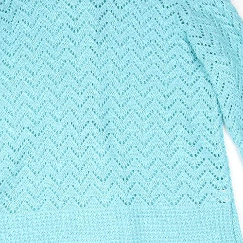 Lady Ice Womens Blue  Knit Cardigan Jumper Size M