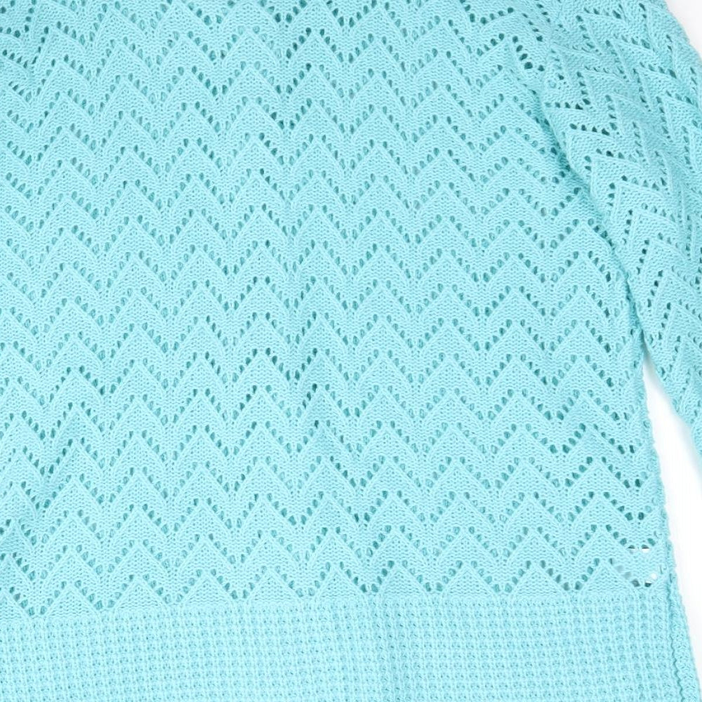 Lady Ice Womens Blue  Knit Cardigan Jumper Size M