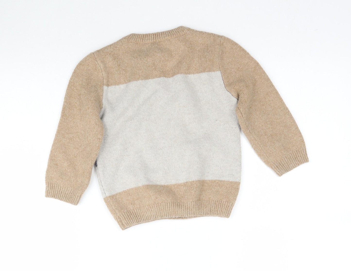 George Boys Brown  Knit Pullover Jumper Size 2-3 Years  - Animal
