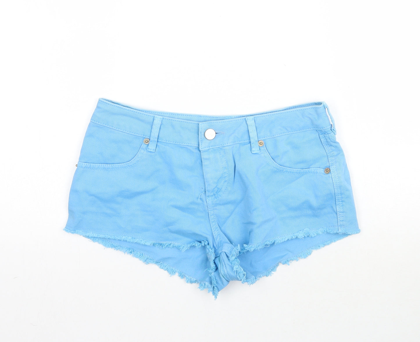 Topshop Womens Blue  Denim Hot Pants Shorts Size 28 in