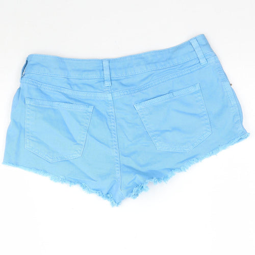 Topshop Womens Blue  Denim Hot Pants Shorts Size 28 in