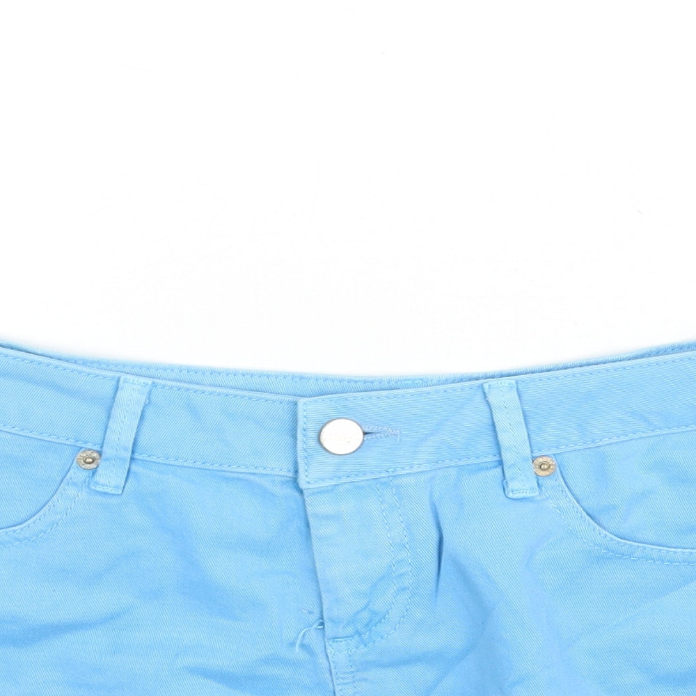 Topshop Womens Blue  Denim Hot Pants Shorts Size 28 in