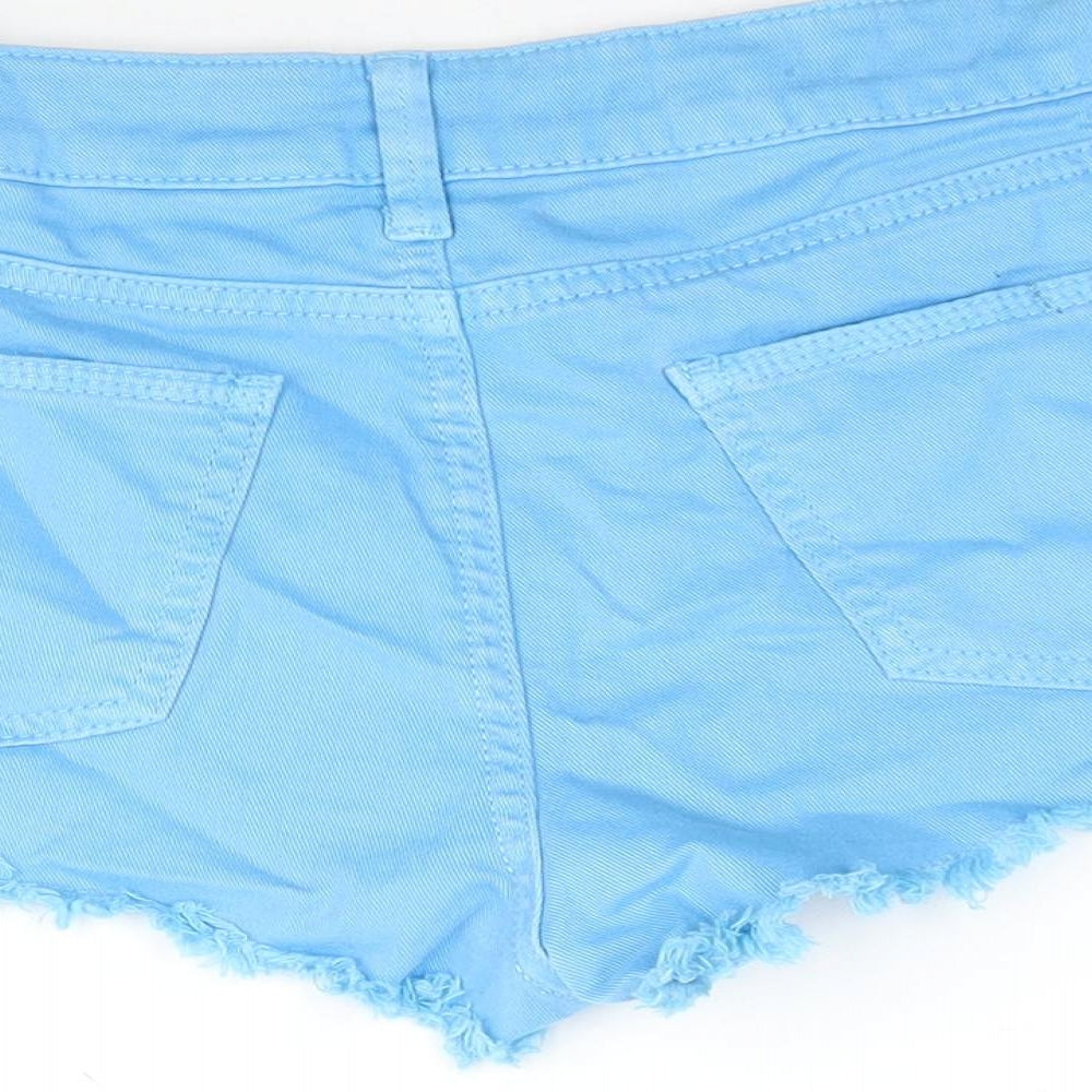 Topshop Womens Blue  Denim Hot Pants Shorts Size 28 in