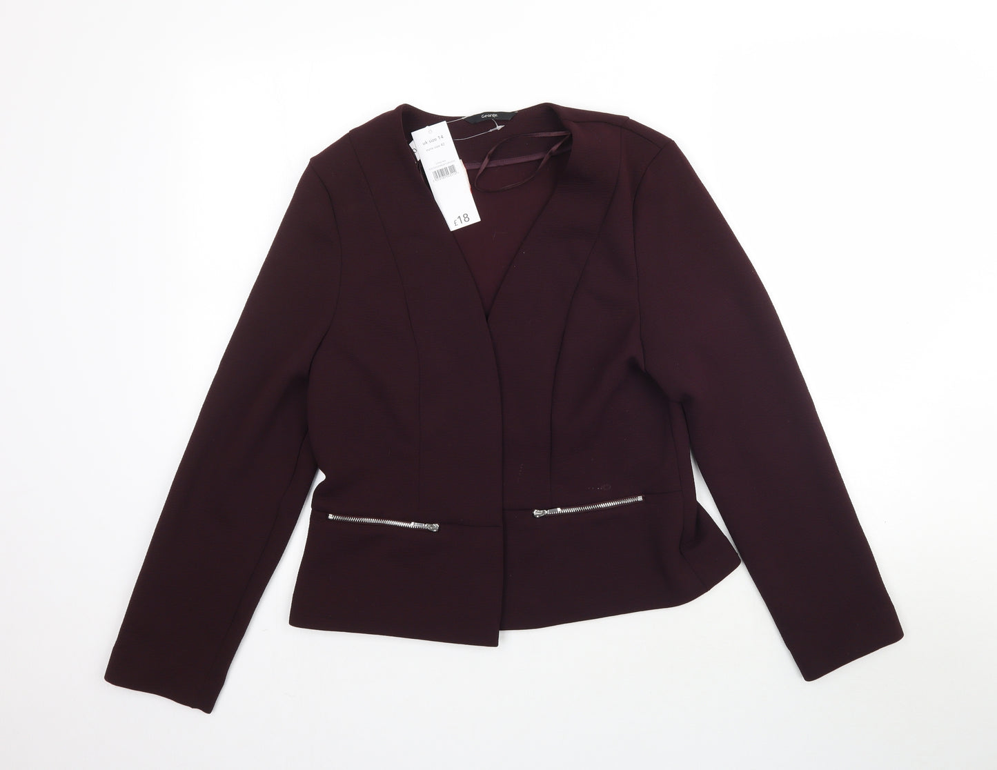 George Womens Purple   Jacket Blazer Size 14  - Burgundy / Maroon
