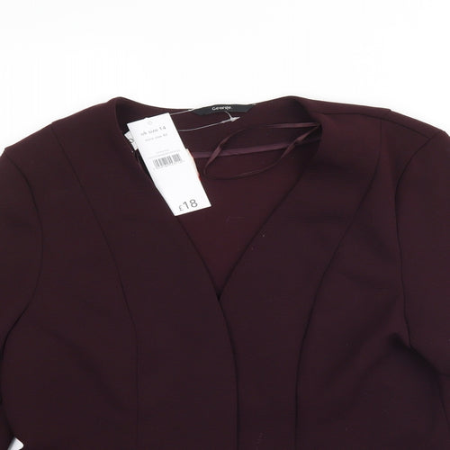 George Womens Purple   Jacket Blazer Size 14  - Burgundy / Maroon