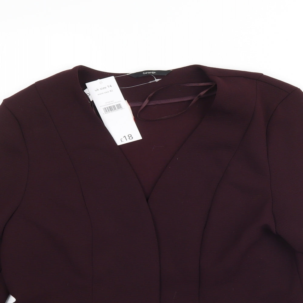 George Womens Purple   Jacket Blazer Size 14  - Burgundy / Maroon
