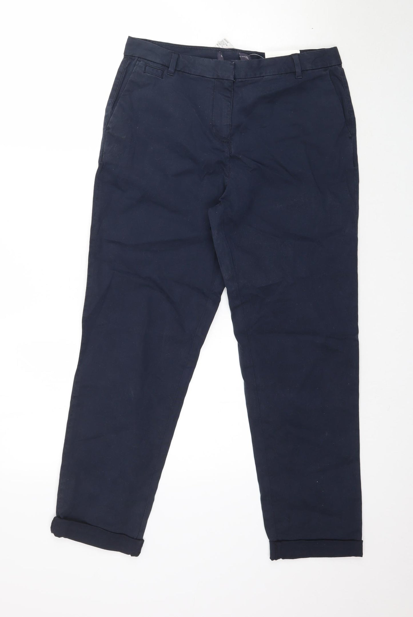 Marks and Spencer Womens Blue   Cropped Trousers Size 10 L26 in