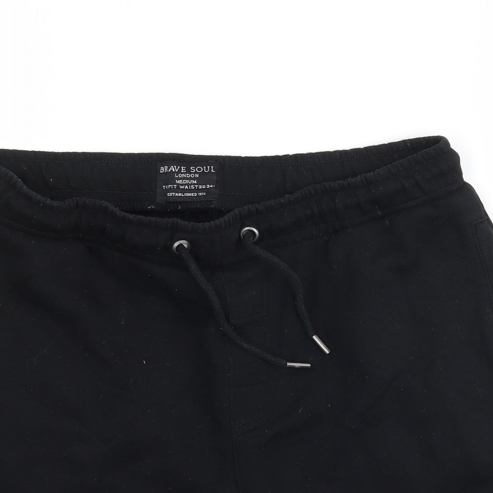 Brave Soul Womens Black   Sweat Shorts Size M