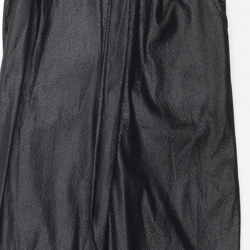 PRETTYLITTLETHING Womens Black   Trousers  Size 6 L27 in - Paper Bag Waist