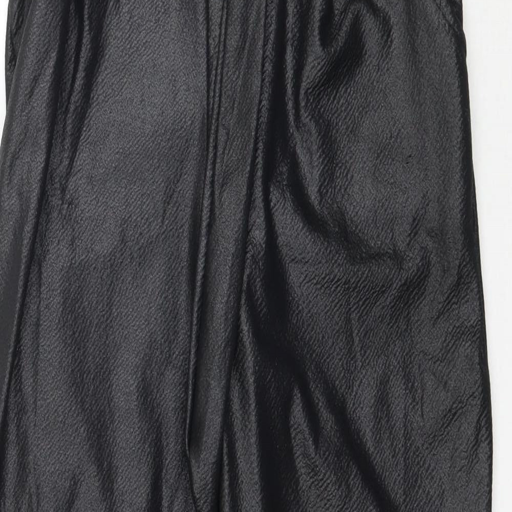 PRETTYLITTLETHING Womens Black   Trousers  Size 6 L27 in - Paper Bag Waist