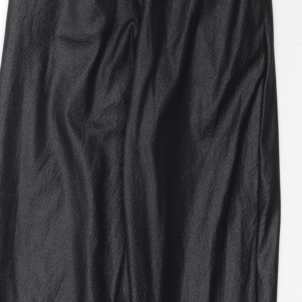 PRETTYLITTLETHING Womens Black   Trousers  Size 6 L27 in - Paper Bag Waist