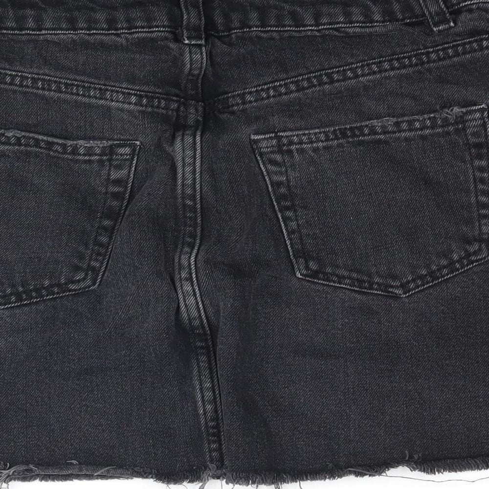 Topshop Womens Black  Denim Mini Skirt Size 6